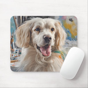 Golden Retriever With Paint Stains Mouse Mat