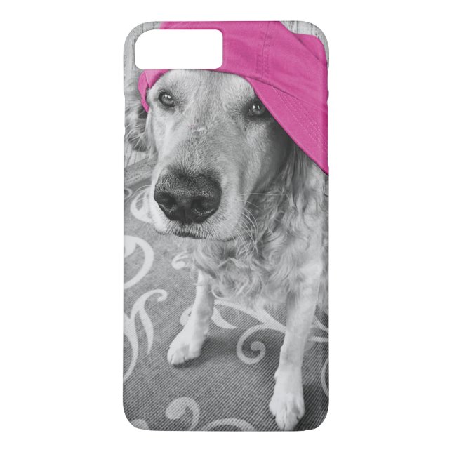 Golden Retriever with pink cap Case-Mate iPhone Case (Back)
