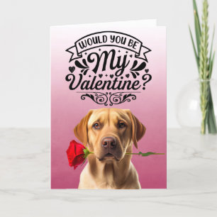 Golden Retriever with rose Custom Valentine's Day  Holiday Card