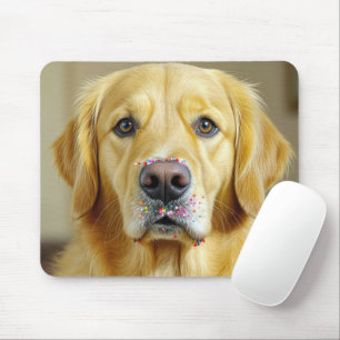 Golden Retriever With Sprinkles On Its Nose Mouse Mat