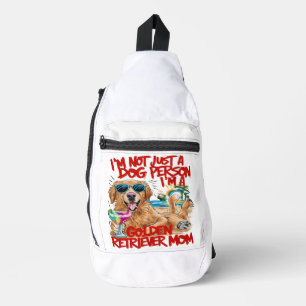 Golden Retriever With Sunglasses and Drink Sling Bag