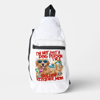 Golden Retriever With Sunglasses and Drink Sling Bag