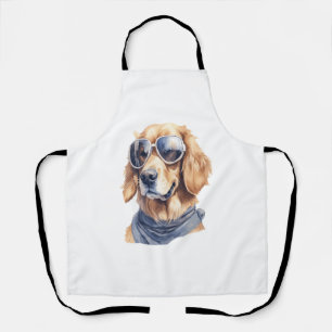 Golden Retriever with Sunglasses  Apron