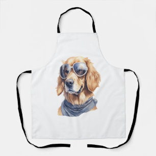 Golden Retriever with Sunglasses Apron