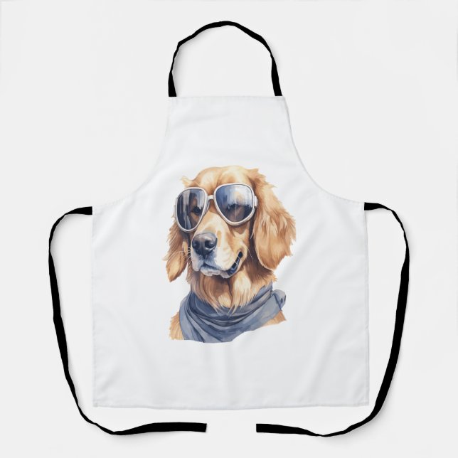 Golden Retriever with Sunglasses  Apron (Front)