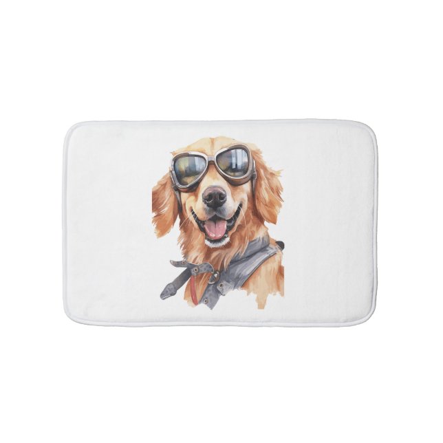 Golden Retriever with Sunglasses  Bath Mat (Front)
