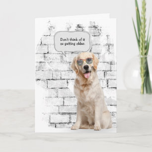 Golden Retriever with sunglasses birthday Card