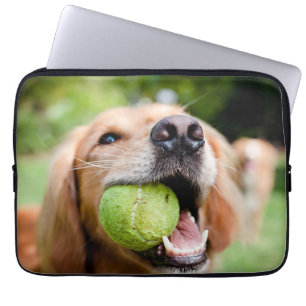 Golden Retriever With Tennis Ball Laptop Sleeve