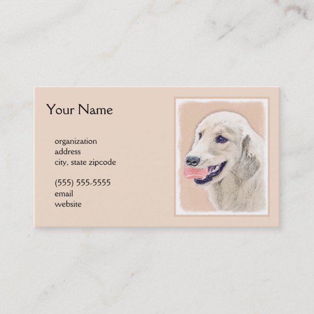 Golden Retriever with Tennis Ball Painting Dog Art Business Card (Front)