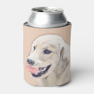 Golden Retriever with Tennis Ball Painting Dog Art Can Cooler