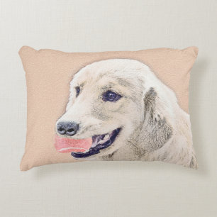 Golden Retriever with Tennis Ball Painting Dog Art Decorative Cushion