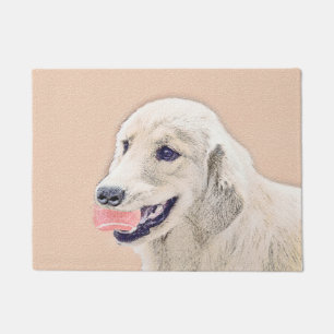 Golden Retriever with Tennis Ball Painting Dog Art Doormat