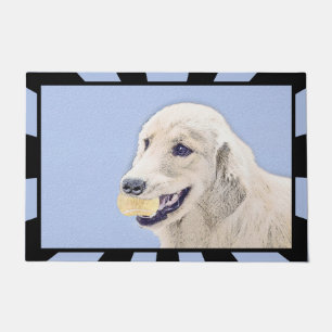 Golden Retriever with Tennis Ball Painting Dog Art Doormat