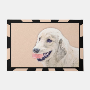 Golden Retriever with Tennis Ball Painting Dog Art Doormat