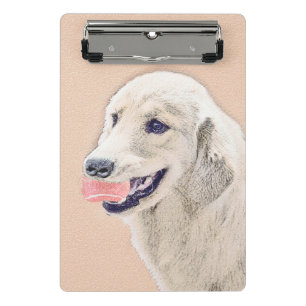 Golden Retriever with Tennis Ball Painting Dog Art Mini Clipboard