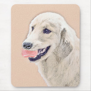 Golden Retriever with Tennis Ball Painting Dog Art Mouse Mat