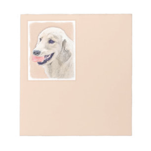 Golden Retriever with Tennis Ball Painting Dog Art Notepad