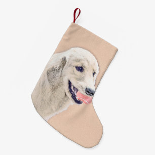 Golden Retriever with Tennis Ball Painting Dog Art Small Christmas Stocking