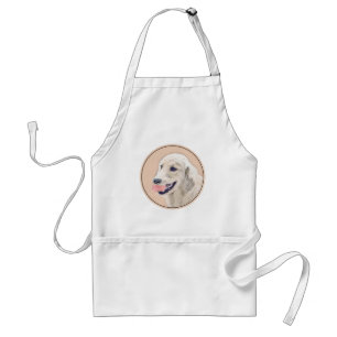 Golden Retriever with Tennis Ball Painting Dog Art Standard Apron