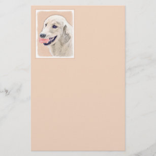 Golden Retriever with Tennis Ball Painting Dog Art Stationery