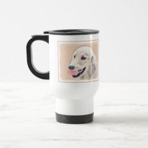Golden Retriever with Tennis Ball Painting Dog Art Travel Mug