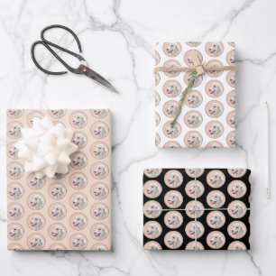 Golden Retriever with Tennis Ball Painting Dog Art Wrapping Paper Sheet