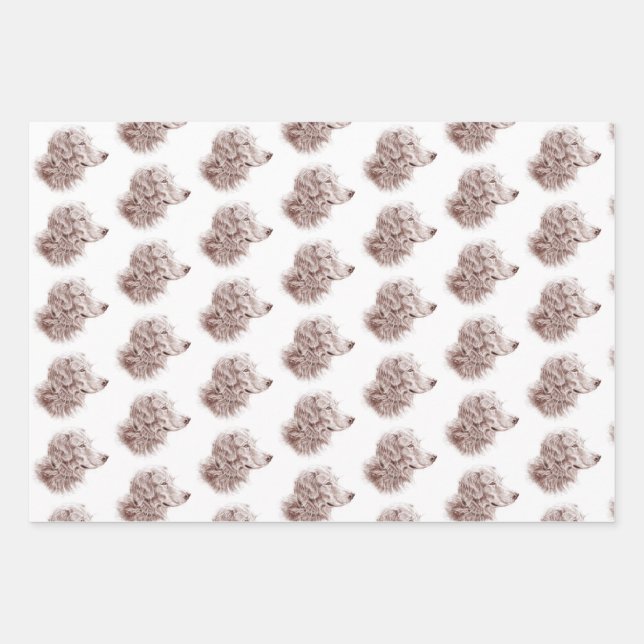 Golden Retriever Wrapping Paper Sheet (Front)