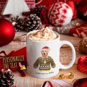 Golden Retriever Xmas Wearing Ugly Sweater Dog Coffee Mug