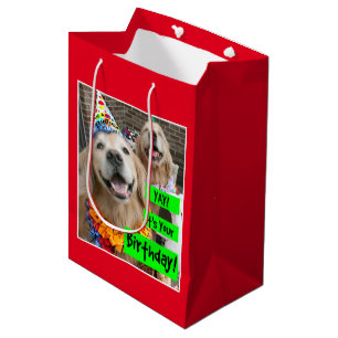 Golden Retriever Yay Its Your Birthday Medium Gift Bag