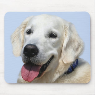 Golden Retriever Yellow / White Puppy Dog Mouse Mat