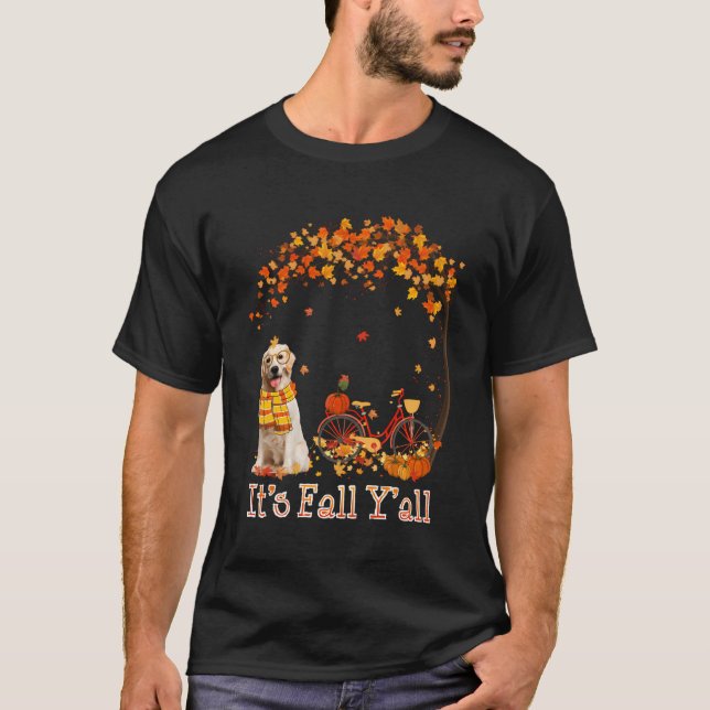 Golden Retrieverautumn Fall Pumpkin Truck Mappe Th T-Shirt (Front)