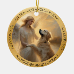  Golden RetrieverPersonalized Angel Memorial  Ceramic Tree Decoration