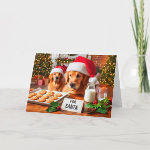 Golden Retrievers and Santa's Cookies Card