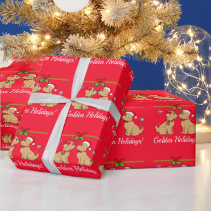 Golden Retrievers at Christmas Wrapping Paper