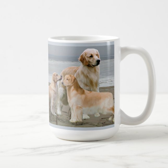 Golden Retrievers at the Beach Mug (Right)