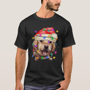 Golden Retrievers Christmas Lights Funny Santa Dog T-Shirt