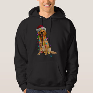 Golden Retrievers Christmas Lights Hat Santa Dog L Hoodie