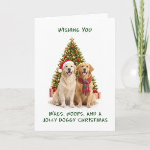 Golden Retrievers Dogs Christmas Holiday Card