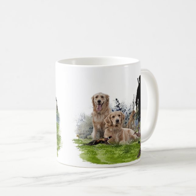  Golden Retrievers - Excellent hunting dogs  Coffee Mug (Front Right)