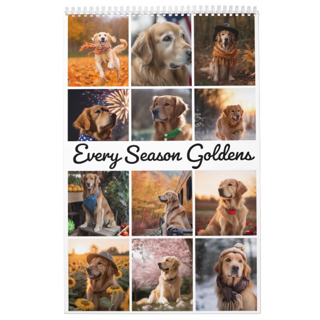 Golden Retrievers For Every Season Calendar (Cover)