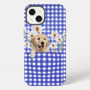 Golden Retrievers In Gingham Pocket iPhone 13 Case
