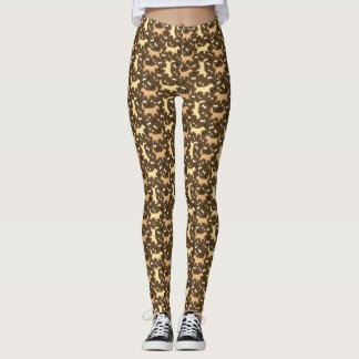 Golden Retrievers Pattern Red Golden Yellow Golden Leggings
