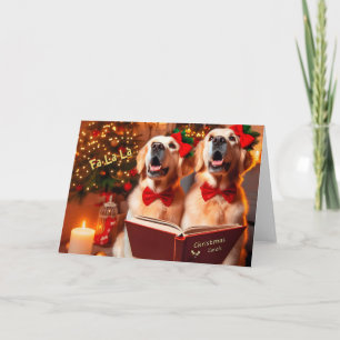 Golden Retrievers Sing Christmas Card