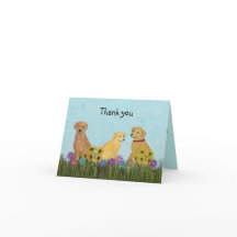 Golden Retrievers Thank You Cards