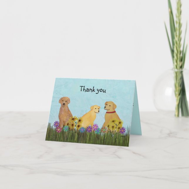 Golden Retrievers Thank You Cards (Front)