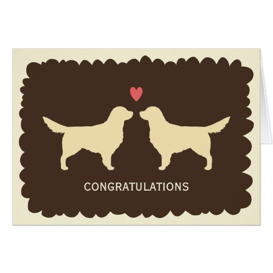 Golden Retrievers Wedding Congratulations Card