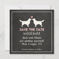 Golden Retrievers Wedding Save the Date