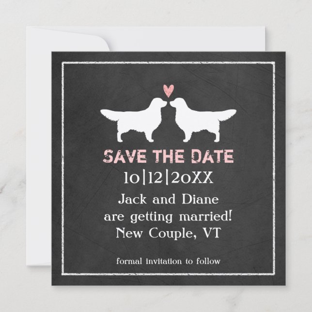 Golden Retrievers Wedding Save the Date (Front)