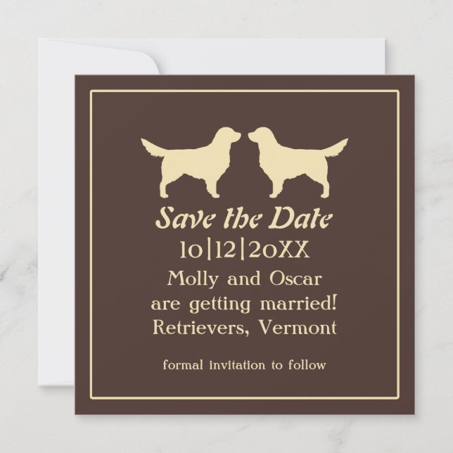 Golden Retrievers Wedding Save the Date (Front)