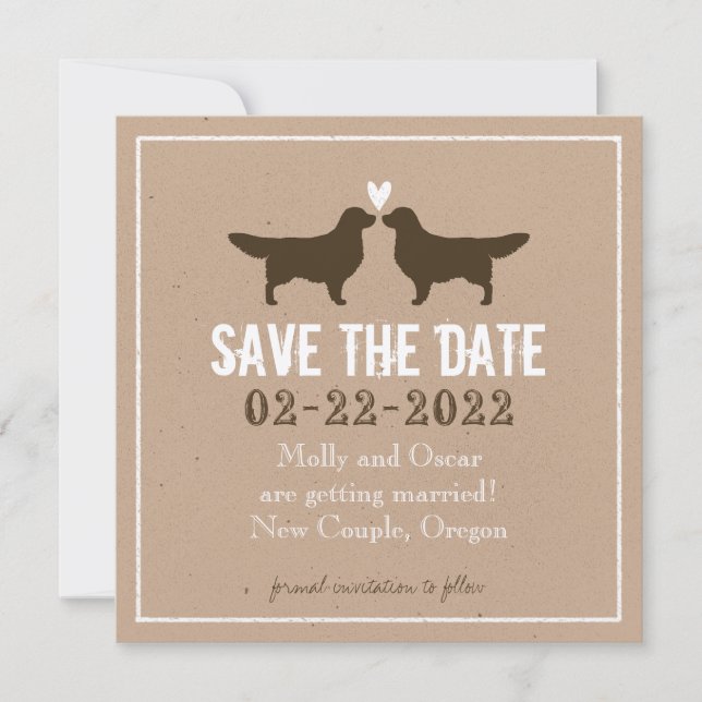 Golden Retrievers Wedding Save the Date Invitation (Front)